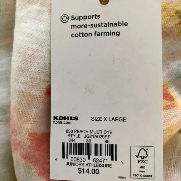 SO Brand Juniors’ cropped high neck racer back tank top. Peach Tie Dye. NWT - Picture 4 of 6